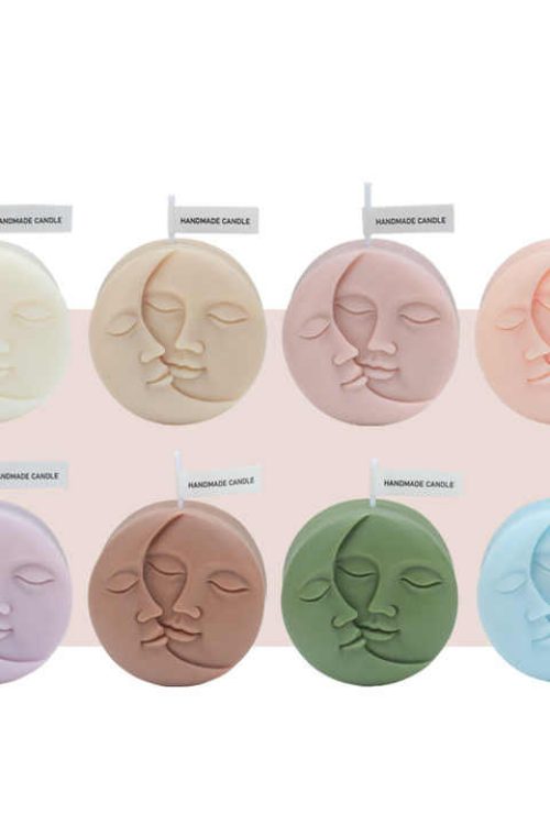 Sun and Moon face decorative candle